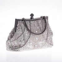 L.WEST®  Women's Pearl Diamonds Beaded Delicate Evening Bag  