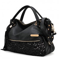 Women PU Shopper Tote - Black / Animal Print  