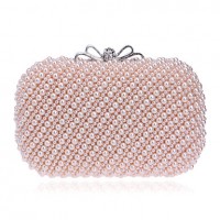 L.WEST Women High-grade Hand-made Pearl Bow Evening Bag  