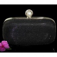 Women Satin Minaudiere Clutch / Evening Bag - Gold / Red / Silver / Gray / Black  