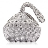 Gorgeous Satin with Rhinestone Peach Shape Evening Handbag/Clutches(More Colors)  