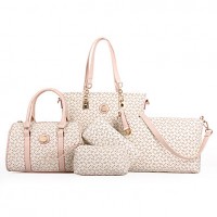   Women PU Barrel Shoulder Bag / Tote - White / Pink / Blue / Brown  