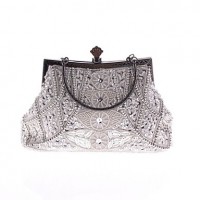 L.WEST®  Women's Pearl Diamonds Beaded Delicate Evening Bag  