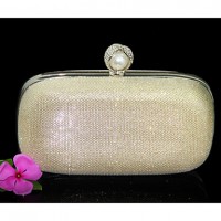 Women Satin Minaudiere Clutch / Evening Bag - Gold / Red / Silver / Gray / Black  