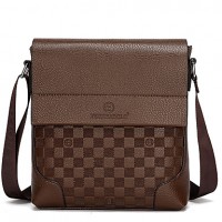 Men PU Messenger Shoulder Bag / Satchel-Brown / Black / Khaki  