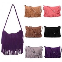 Women's Fringe Tassel Messenger Crossbody Shoulder Bag  