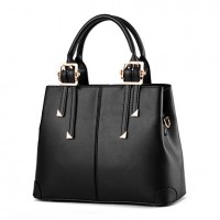 Women's Fashion Casual Solid PU Leather Messenger Shoulder Bag/Totes  