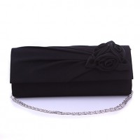 Women Satin Flap Clutch / Evening Bag - White / Pink / Blue / Green / Black  