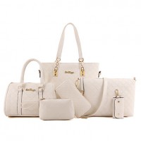 Women PU Barrel Shoulder Bag / Tote / Satchel-White / Blue / Gold / Brown / Black  