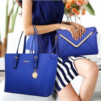 Women PU Barrel Shoulder Bag / Tote - Beige / Blue / Black  