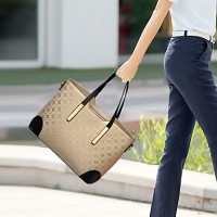 Women PU Barrel Shoulder Bag / Tote - White / Blue / Gold / Black  