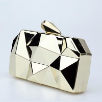 L.WEST Women's Irregular Lozenge Tin Box Evening Bag  