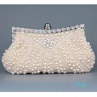 Satin with Pearl and Diamond Wedding /Special Occasion Evening Handbags/Clutchs  