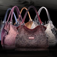  Women PU Barrel Shoulder Bag / Tote - Pink / Blue / Red / Gray / Khaki  