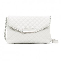 Women Quilted Shoulder Bag PU Leather Flap Front Crossbody Envelope Bag Clutch  