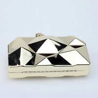 L.WEST Women's Irregular Lozenge Tin Box Evening Bag  