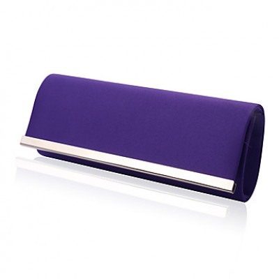 Women Satin Minaudiere Shoulder Bag / Clutch / Evening Bag-White / Purple / Red / Black  