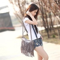 Women's Fringe Tassel Messenger Crossbody Shoulder Bag  