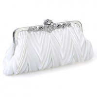 Women Chiffon /Satin Minaudiere Shoulder Bag / Clutch / Evening Bag-White / Purple / Brown / Red / Silver / Black  