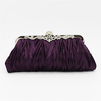 Women Satin Casual Clutch Clutch / Evening Bag - Beige / Pink / Purple / Blue / Gold / Silver / Black  