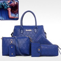  Women PU Shopper Shoulder Bag / Tote / Satchel / Clutch / Wallet-White / Blue / Gold / Black  