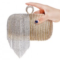 L.west Women Tassel Diamonds Evening Bag  