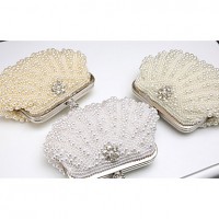 Women Elegant Noble Pearl Rhinestone  Evening Bag  