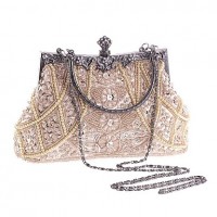 L.WEST®  Women's Pearl Diamonds Beaded Delicate Evening Bag  